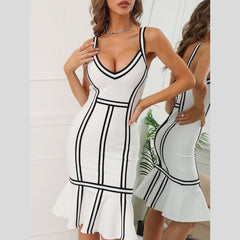 Tara - White Mermaid Bandage Dress - Model Mannequin