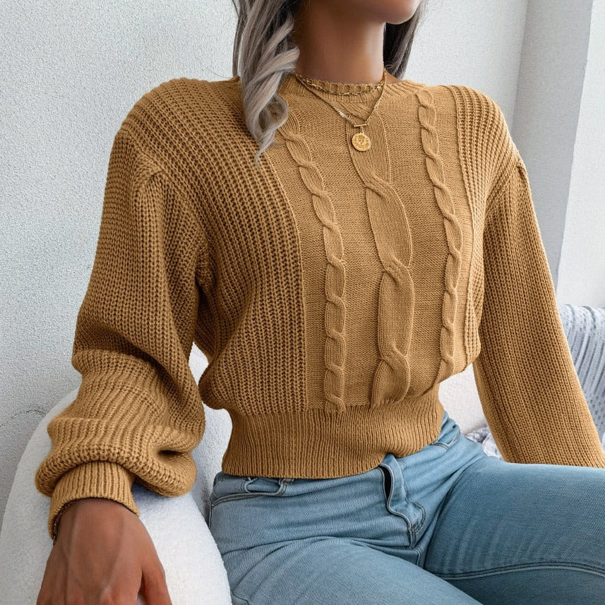Ryder - Beige Braided Knit Top - Model Mannequin