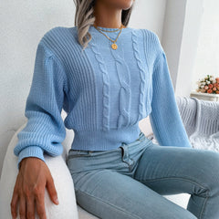 Ryder - Blue Braided Knit Top - Model Mannequin