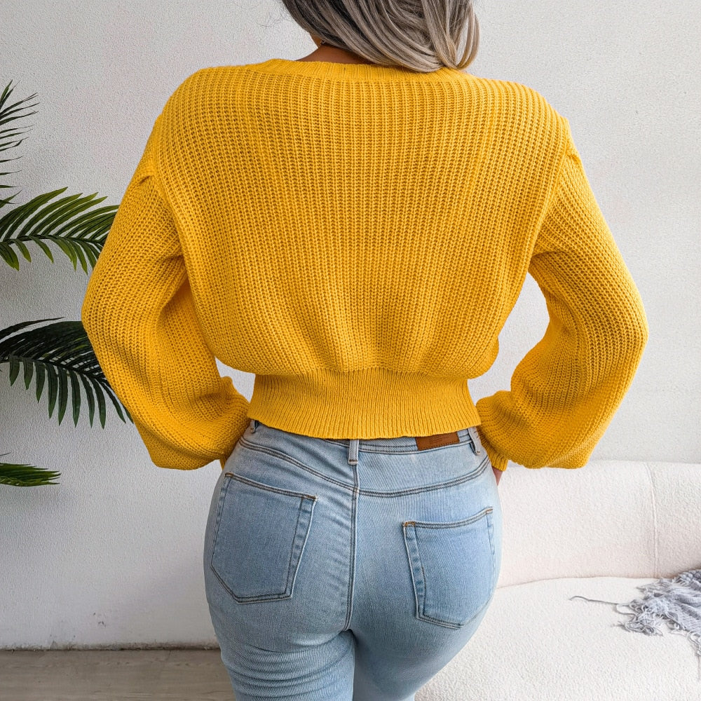 Ryder - Yellow Braided Knit Top - Model Mannequin