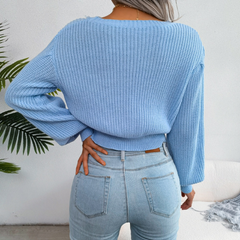 Ryder - Blue Braided Knit Top - Model Mannequin