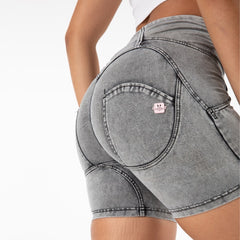 Cheeky Gray High Waist Butt Lift Shorts - Model Mannequin