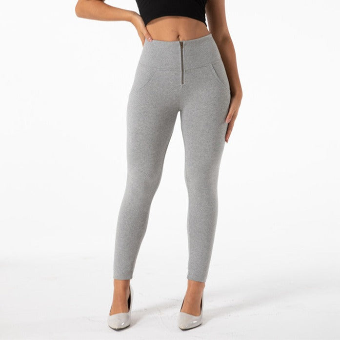 Cheeky Gray High Waist Butt Lift Pants - Model Mannequin
