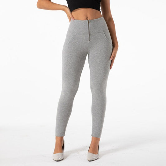 Cheeky Gray High Waist Butt Lift Pants - Model Mannequin
