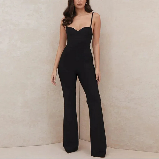 Niamh – Spaghetti Strap Bandage Jumpsuit | Sleek, Sexy, and Unapologetically Chic