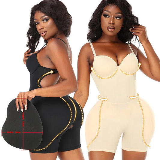 Full Body Bodysuit with Hip Pads – Sculpted Shapewear for Seamless Curves
