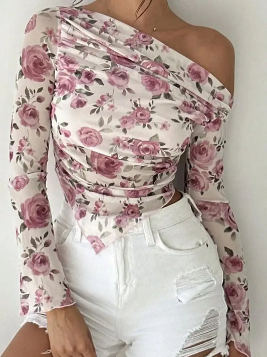 Kimani Asymmetric Shoulder Top – Bold, Modern Elegance with a Feminine Twist