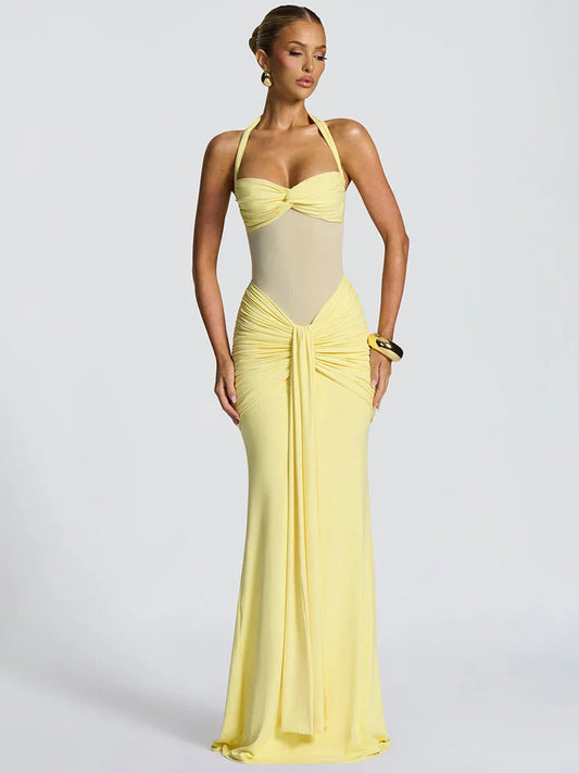 Dalina Maxi Dress: Mesh Elegance & Modern Glamour Redefined