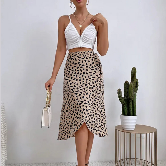 Maristelle Printed Tie Side Wrap Skirt | Vibrant Summer Style