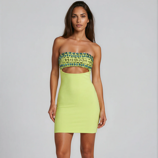 Zoravine Crystal Cutout Bandage Dress: The Ultimate Luxury Party Dress