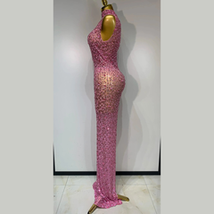 Aureliax – High Neck Crystal Rhinestone Gown