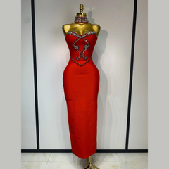 Avelyne - Embellished Strapless Bandage Dress