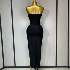Maevienne – Crystal Strapless Bandage Evening Dress