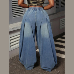 Elarique – Plus Size Wide Leg Denim Pants