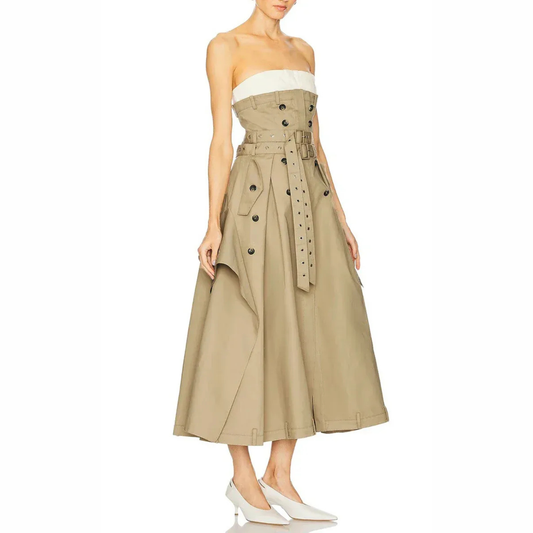 Antonella – Strapless Trench Midi Dress