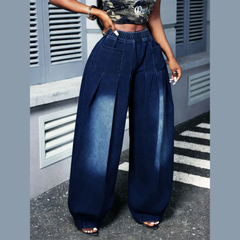 Elarique – Plus Size Wide Leg Denim Pants