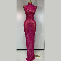 Aureliax – High Neck Crystal Rhinestone Gown