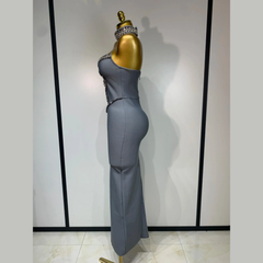 Avelyne - Embellished Strapless Bandage Dress