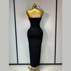 Avelyne - Embellished Strapless Bandage Dress