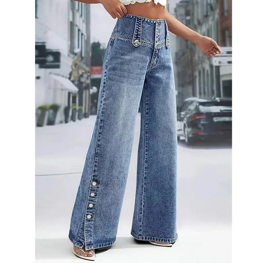 Elarisse – High Waist Wide Leg Denim Pants