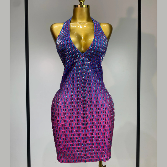 Zynara – Halter Embellished Bodycon Mini Dress