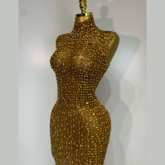 Aureliax – High Neck Crystal Rhinestone Gown