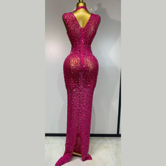 Aureliax – High Neck Crystal Rhinestone Gown