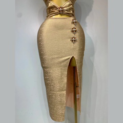 Cyravelle – Crystal Embellished Bandage Evening Dress