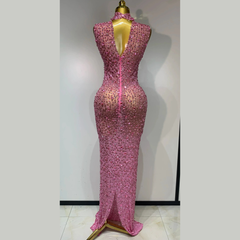 Aureliax – High Neck Crystal Rhinestone Gown
