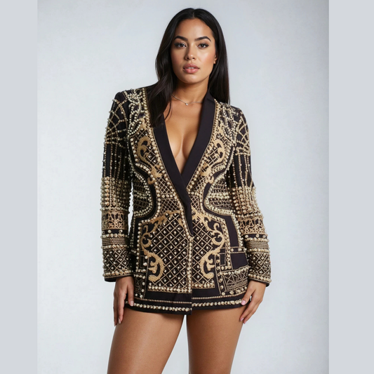 Novalie - Embellished Pearl & Bead Blazer