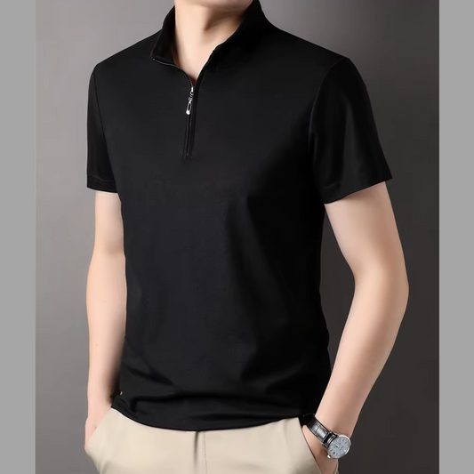 Axel - Men's Zipper Polo Short Sleeve Top