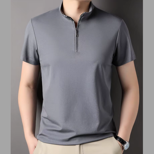 Axel - Men's Zipper Polo Short Sleeve Top