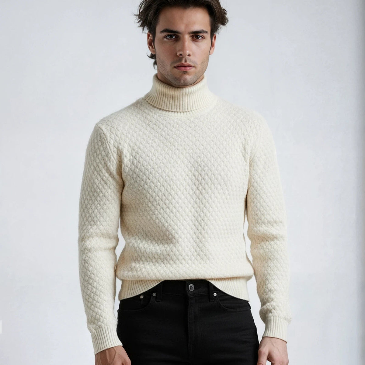 Jett - Men’s Textured Knit Turtleneck Sweater