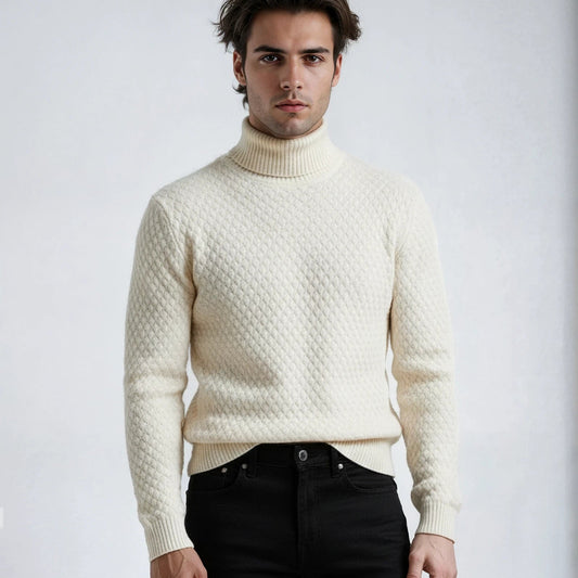 Jett - Men's Textured Knit Turtleneck Sweater – Model Mannequin