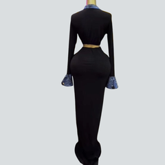 Maribel - Denim Contrast Maxi Dress