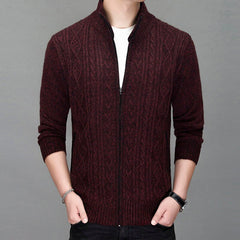 Gian - Knitted Zip Front Cardigan