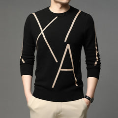 Will - Knitted Geometric Print Long Sleeves Sweater