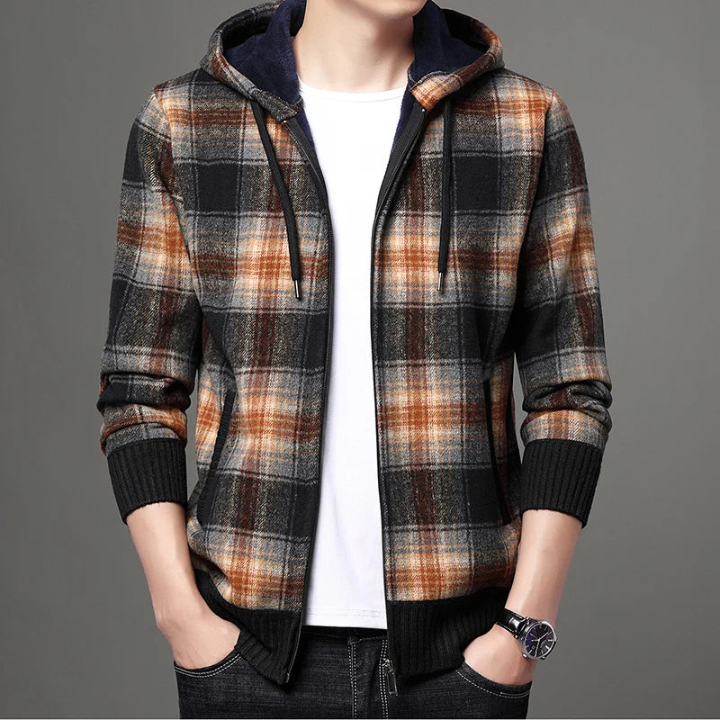 Rolando - Men's Casual Plaid Hooded Jacket