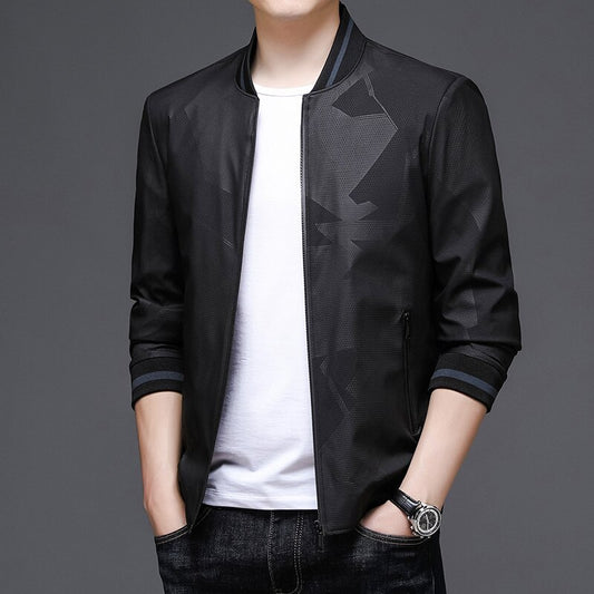 Jackson - Windbreaker Abstract Print Zipper Jacket