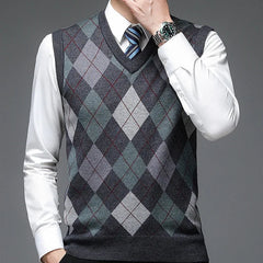 Atticus - Men's Argyle Knitted Sweater Vest