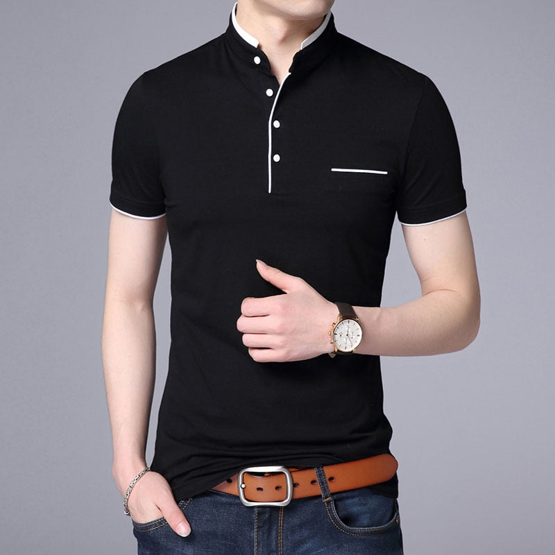 Liam - Mandarin Collar Polo Shirt