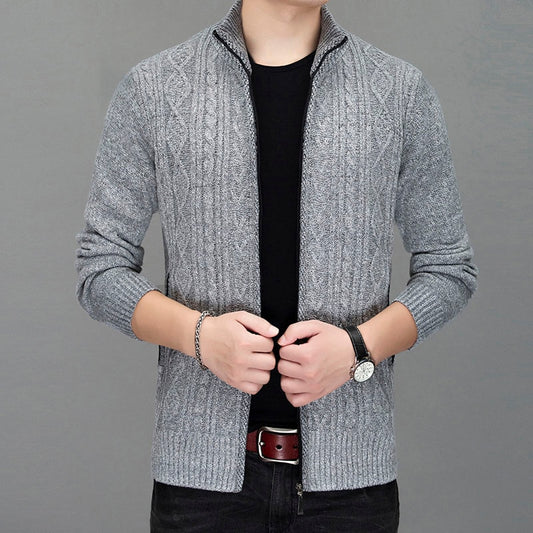 Gian - Knitted Zip Front Cardigan