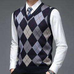 Atticus - Men's Argyle Knitted Sweater Vest