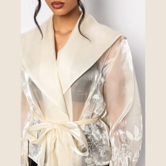 Rumina - Sheer Organza Tie-Waist Top
