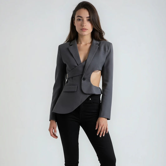 Umara - Cutout Buckle Detail Blazer
