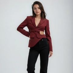 Umara - Cutout Buckle Detail Blazer