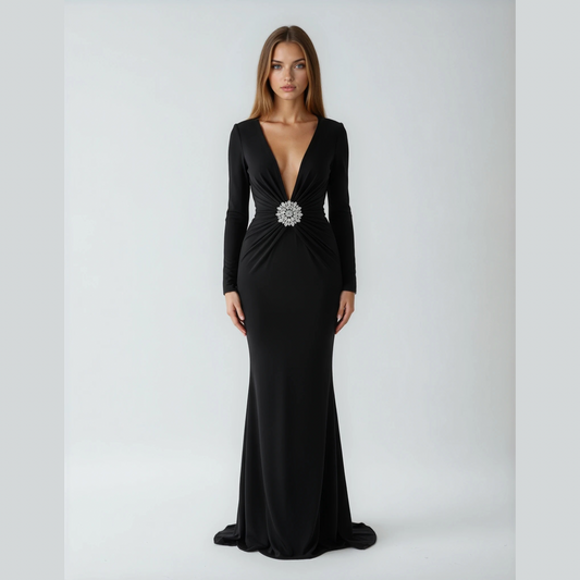 Amara - Crystal Embellished Gown