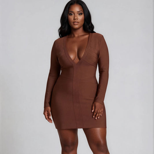 Virellea – Deep V Bandage Mini Dress