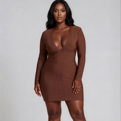 Virellea – Deep V Bandage Mini Dress