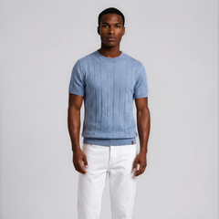 Vaelorin – Ribbed Knit Short Sleeve Crew Neck Top